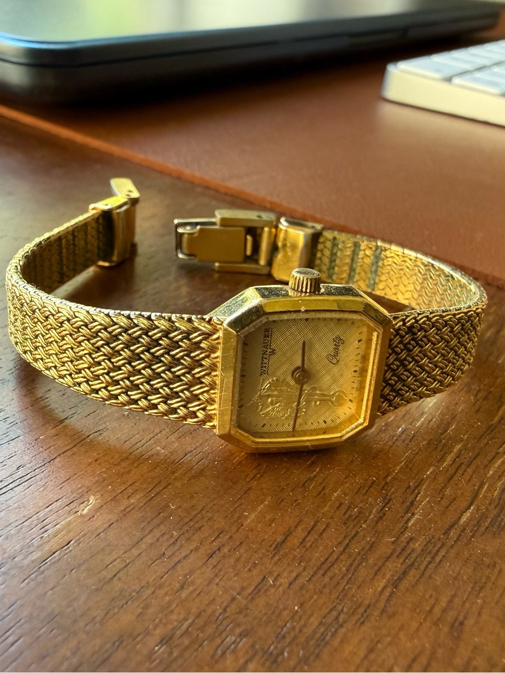 Vintage Wittnauer “Angel of Lightning” watch in gold-tone